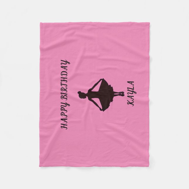 Ballerina grattis på födelsedagen anpassningsbar l fleecefilt (Framsidan)