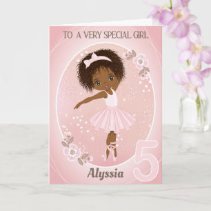 Ballerina Grattis på födelsedagen Card 5 års gam Kort