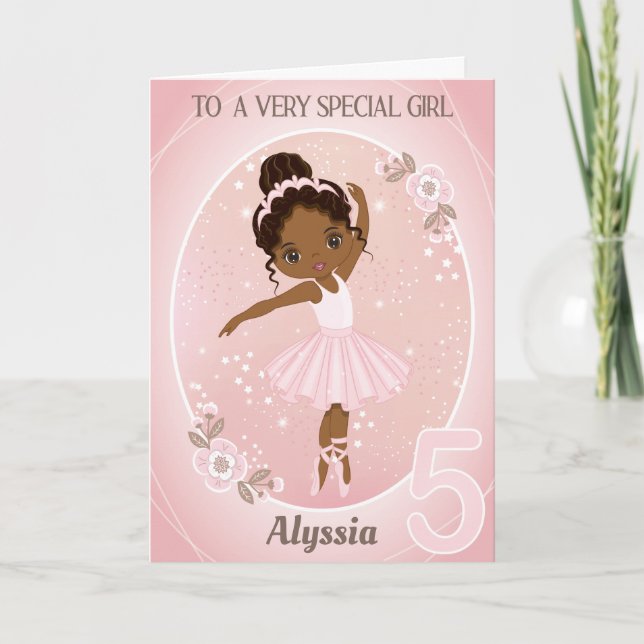 Ballerina Grattis på födelsedagen Card | 5 års gam Kort (Framsida)