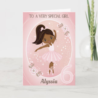 Ballerina Grattis på födelsedagen Card | 6 års gam Kort