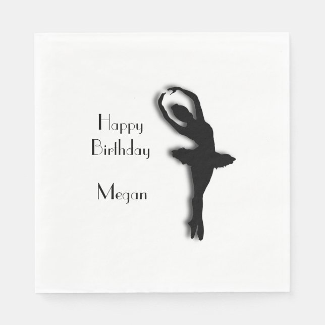 Ballerina Grattis på födelsedagen Pappersservett (Framsidan)