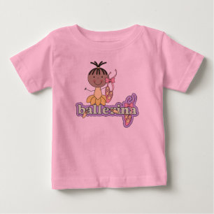 Ballerina - gul afrikansk amerikanbaby t shirt