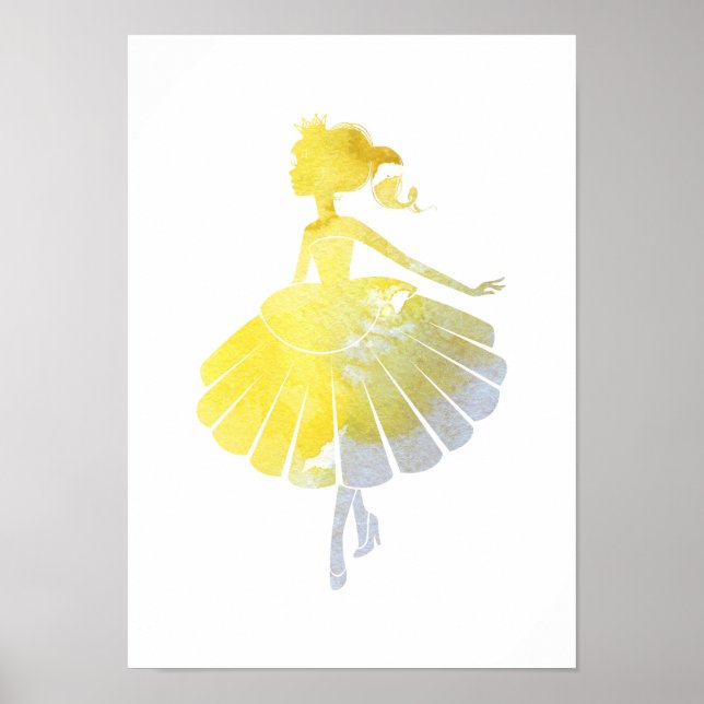 Ballerina guld princess poster (Framsidan)