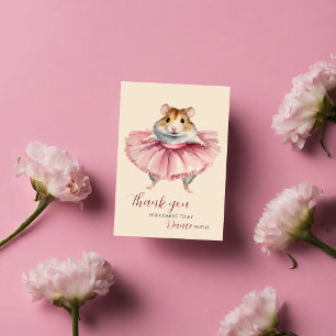 Ballerina Hamster Birthday Dance Party Tack Kort