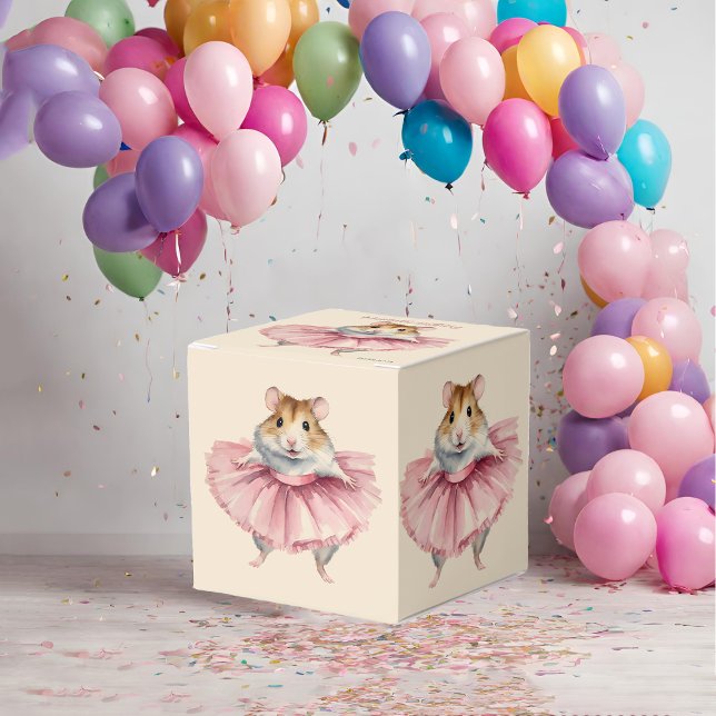 Ballerina Hamster Girls Birthday Favor Box Presentaskar (Skapare uppladdad)