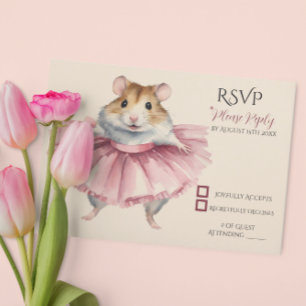 Ballerina Hamster Girls Birthday OSA Kort