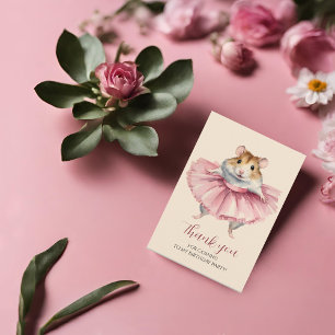 Ballerina Hamster Girls Birthday Tack Kort