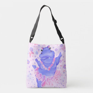 Ballerina Hippo Funny Crossbody Bag Ballet Dancer Axelväska