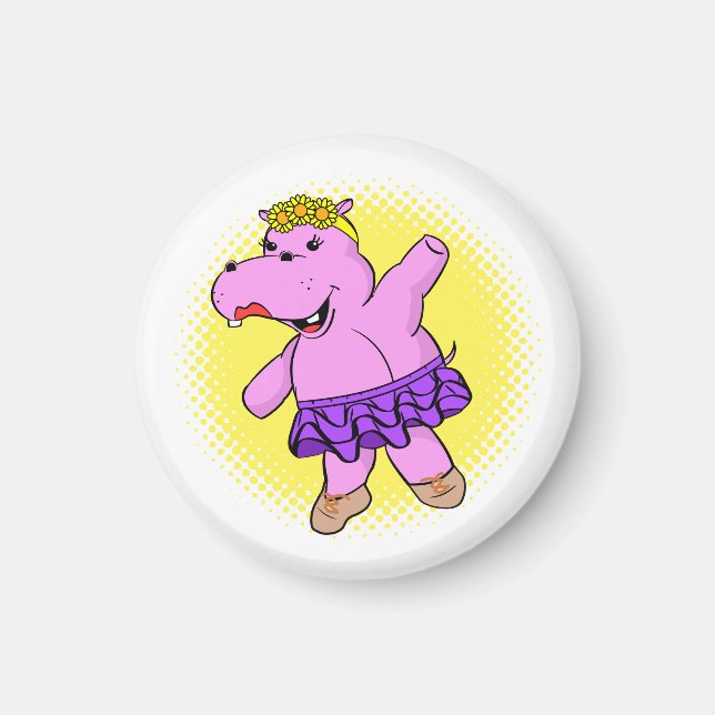 Ballerina Hippo med Tutu Magnet (Framsidan)