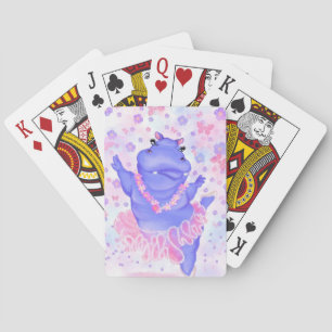 Ballerina Hippo Uppspelningskort Lycklig Ballet Da Casinokort