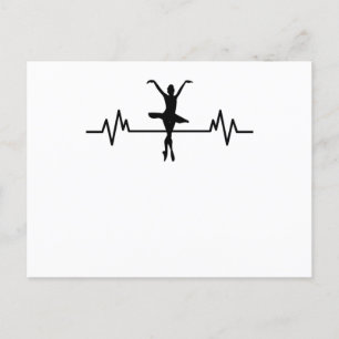 Ballerina Hjärtbeatsdesign Kul Klassisk Balettpres Vykort