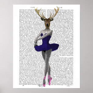Ballerina Hjort i Blue Poster