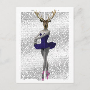Ballerina Hjort i Blue Vykort
