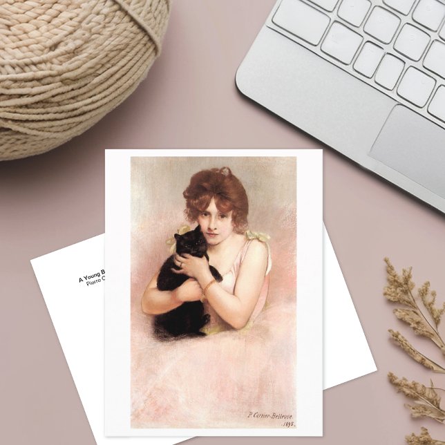 Ballerina Holding Black Cat Belleuse vykort (Skapare uppladdad)