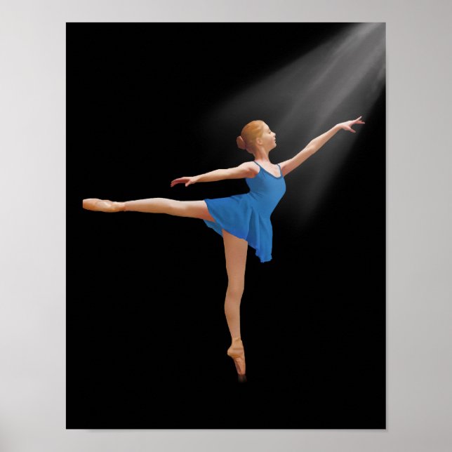 Ballerina i Arabesque Position Poster (Framsidan)