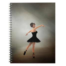 Ballerina i Black Dress Anteckningsbok Med Spiral