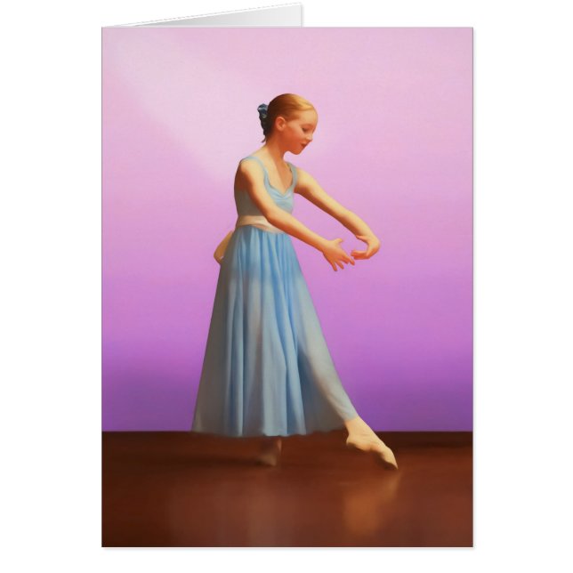 Ballerina i blått hälsningskort (Framsidan)