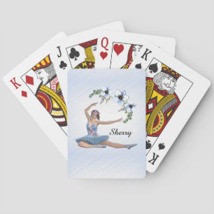 Ballerina i Blue Personal Namn Casinokort