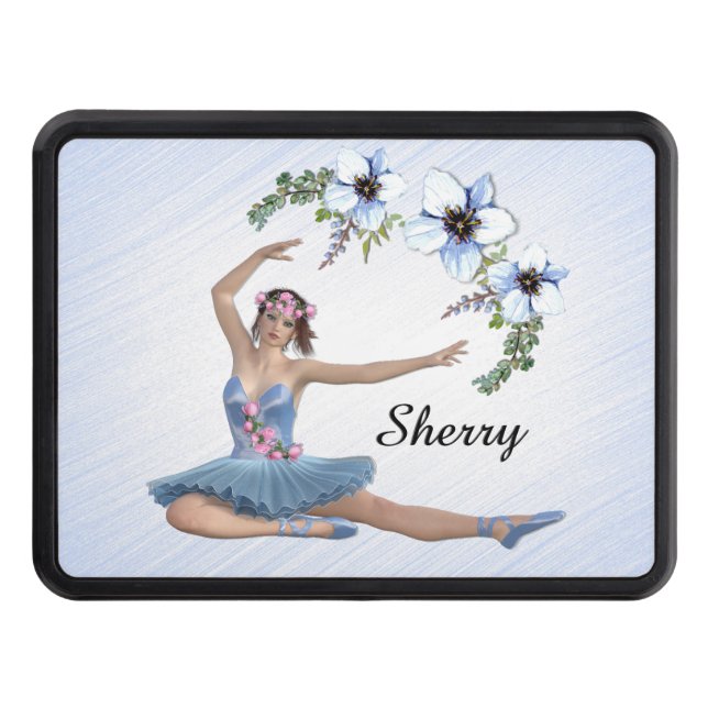 Ballerina i Blue Personal Namn Dragkroksskydd (Framsidan)