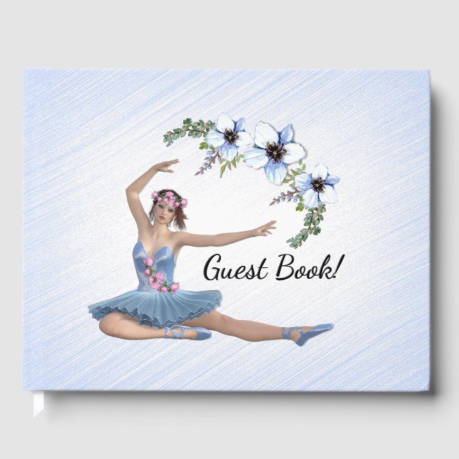Ballerina i Blue Personal Namn Gästböcker (Framsida)