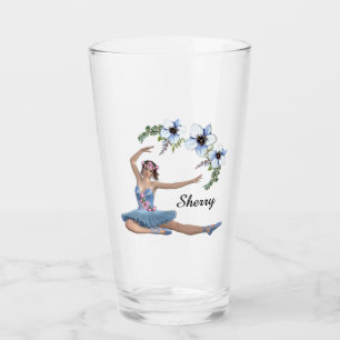 Ballerina i Blue Personal Namn Glaskopp