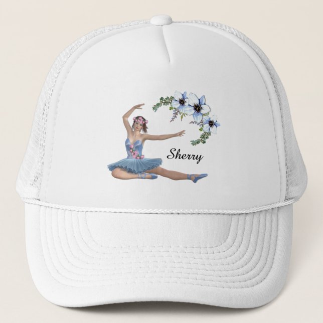 Ballerina i Blue Personal Namn Keps (Framsida)