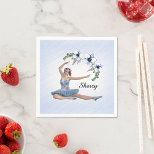 Ballerina i Blue Personal Namn Pappersservett