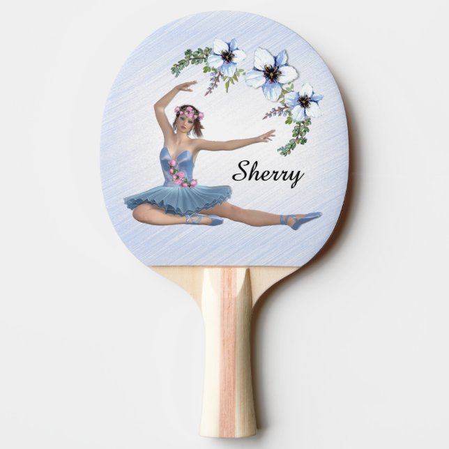 Ballerina i Blue Personal Namn Pingisracket (Baksidan)