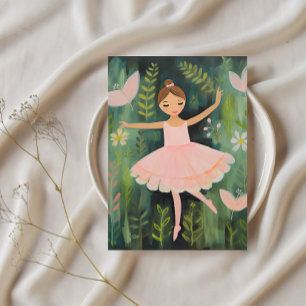 Ballerina i Garden Postcard Vykort