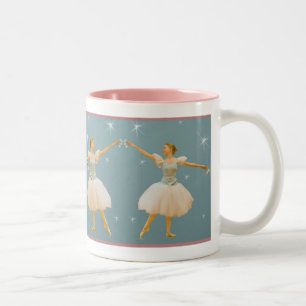 Ballerina i grönt och vit Två-Tonad mugg