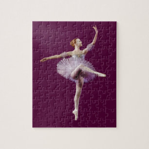 Ballerina i lila- och vitanpassade pussel