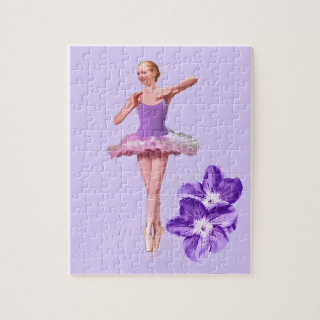 Ballerina i lilor och vit pussel (Vertikal)