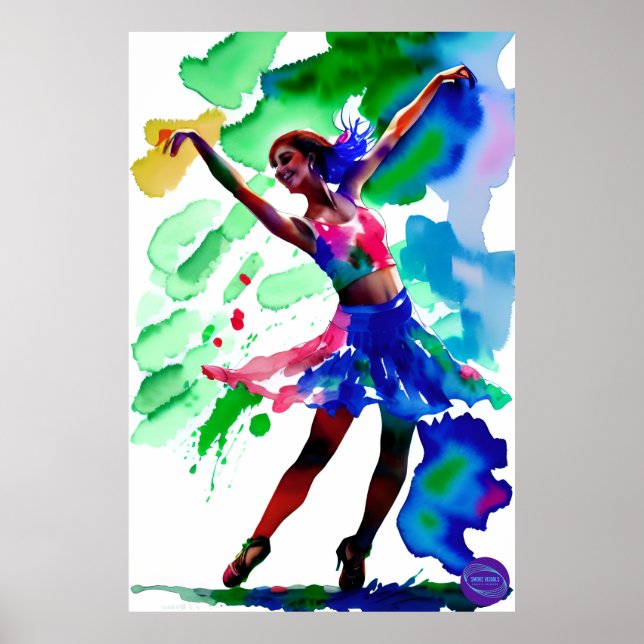 BALLERINA I NEON OIL POSTER (Framsidan)