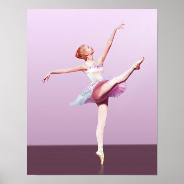 Ballerina i Rosa och Lavender Poster (Framsidan)