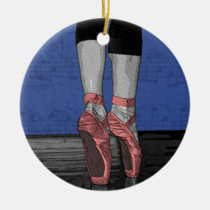 Ballerina i Rosa Pointe Shoes Julgransprydnad Keramik