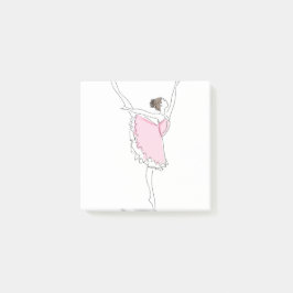 ballerina i rosaklänning post-it block