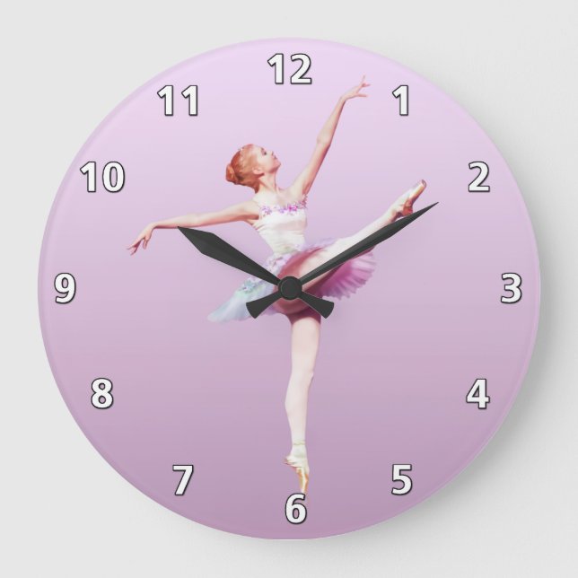 Ballerina i rosor och lavendel stor klocka (Framsida)