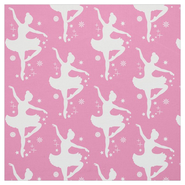 Ballerina i Silhouette i snön Tyg (Provkarta)