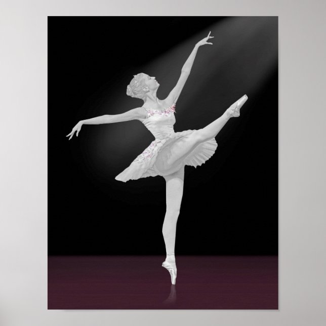 Ballerina i Silver och Black Poster (Framsidan)