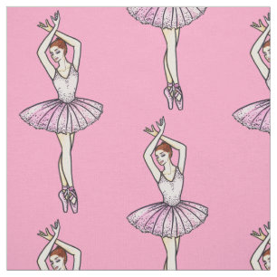 Ballerina i Sparkling Rosa Dress Ballet Dancing Tyg