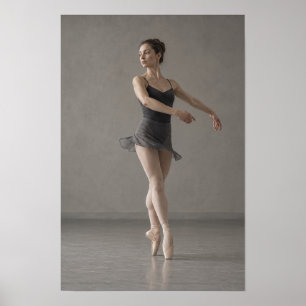 Ballerina i svart klänning En Pointe Dans Väggkons Poster