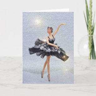 Ballerina i svart prydnad kort