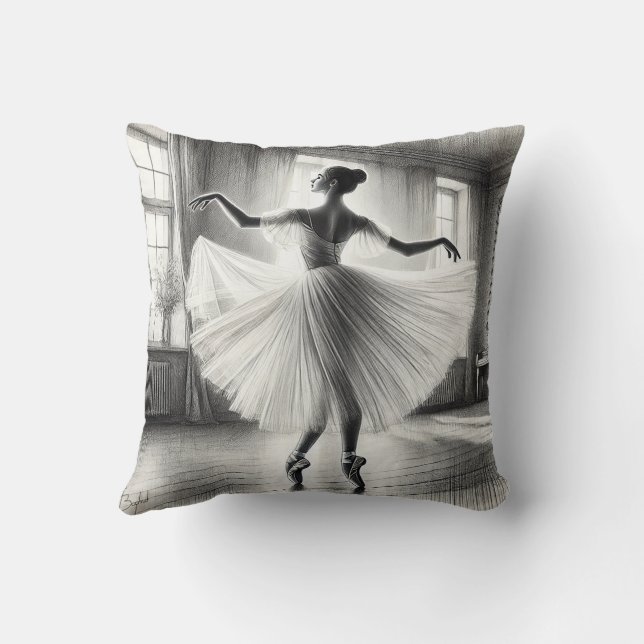 Ballerina i svartvitt kudde (Baksida)