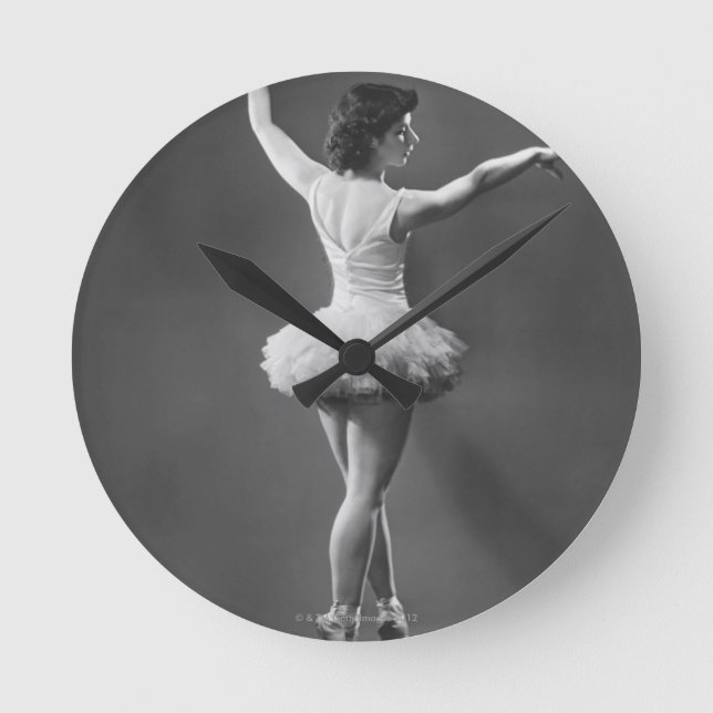 Ballerina i Tutu Rund Klocka (Framsida)