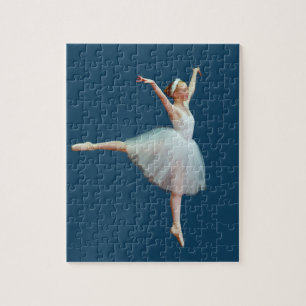 Ballerina i vit på blått pussel