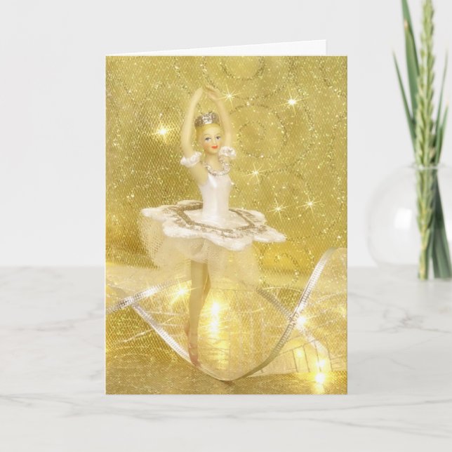 Ballerina i vitt (Lodrät) Helgkort (Framsida)