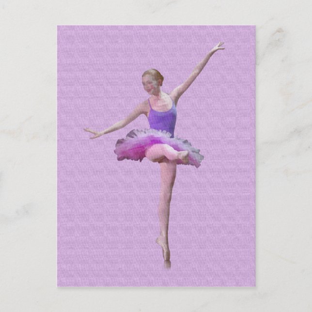 Ballerina i vykort för Rosa och Lila (Framsida)