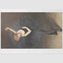 Ballerina in Black Decoupage Papper