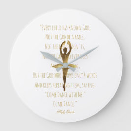 Ballerina Inspirational Dance Quote Ballet Dancer Stor Klocka