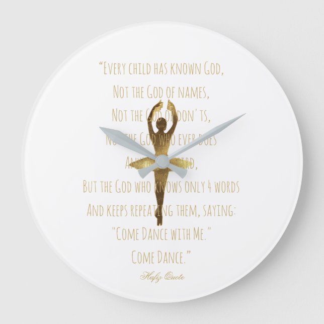 Ballerina Inspirational Dance Quote Ballet Dancer Stor Klocka (Framsida)